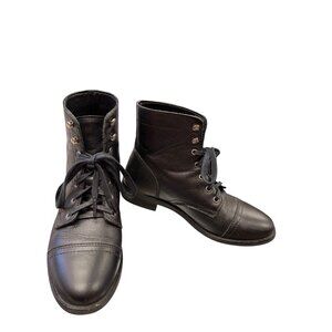 Thurday Boot Co. Wms black leather hand crafted ankle boots sz 6.5 SKU 9862